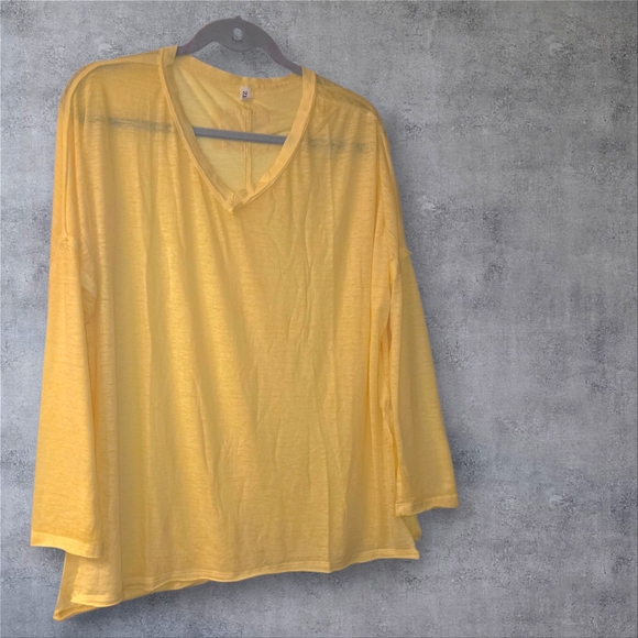 Zenana Outfitters Sunny Yellow Dolman Long Sleeve Top, NWT - Picture 3 of 4